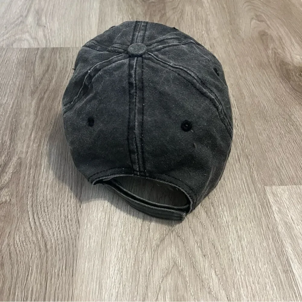 777 Lucky Port Aransas Texas Dark Grey Distressed Baseball Hat